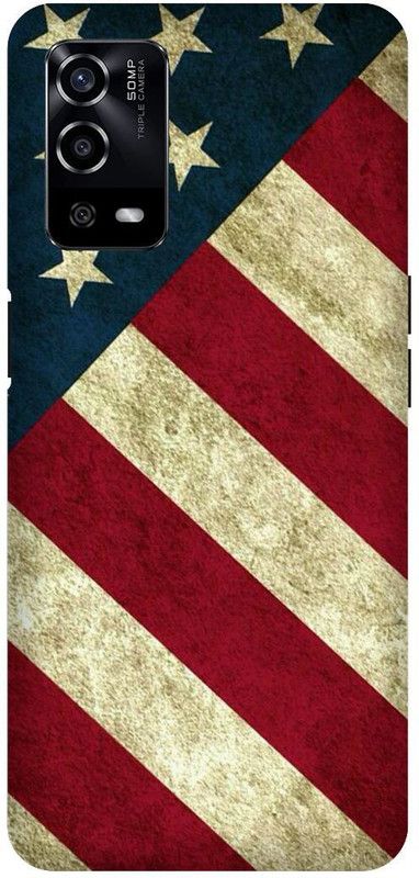 UMPRINT Back Cover for Oppo A55/CPH2325, American Flag United States Printed Back Cover  (Multicolor, Hard Case, Pack of: 1)