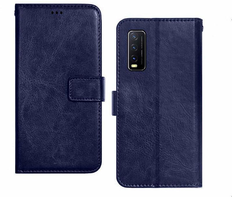 Zobrix Flip Cover for Vivo Y20, Vivo Y20i, Vivo Y20G, Vivo Y20s, VIVO Y20A, VIVO Y20T, VIVO Y12G  (Blue, Dual Protection, Pack of: 1)