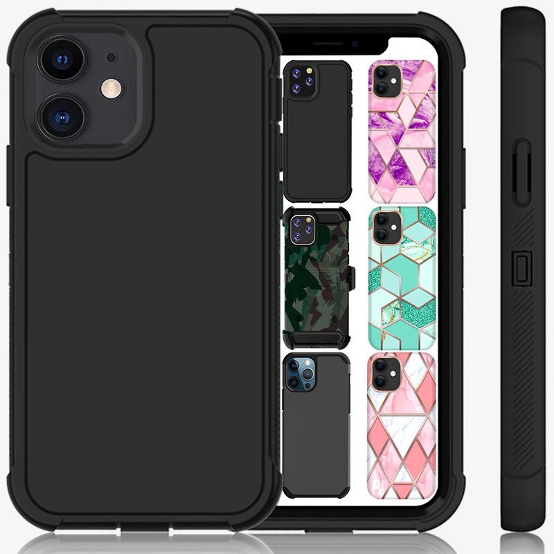 DuraSafe Cases Back Cover for Apple iPhone 12  (Black, Rugged Armor, Silicon, Pack of: 1)