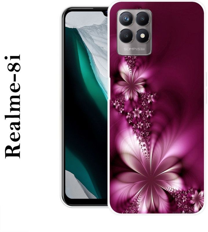 BAGRA Back Cover for Realme 8i  (Purple, Grip Case, Silicon)