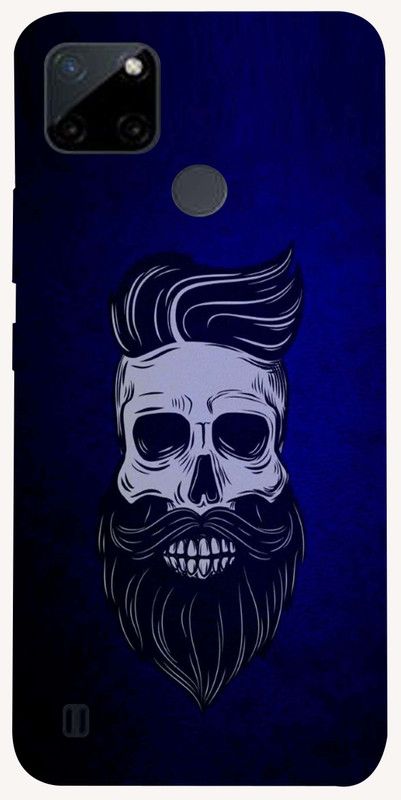 PrintCorner Back Cover for Realme C21Y  (Blue, Black, Grip Case, Silicon, Pack of: 1)