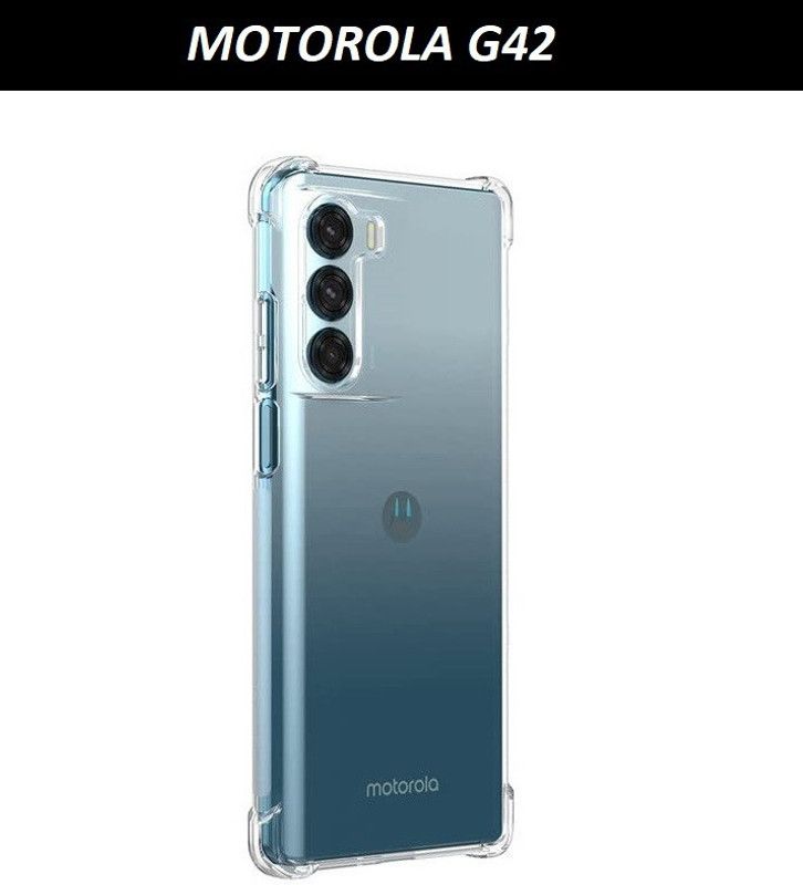 NSTAR Back Cover for MOTOROLA G42,MOTO G42,Motorola G42,Moto G42  (Transparent, Black, Shock Proof, Silicon, Pack of: 1)