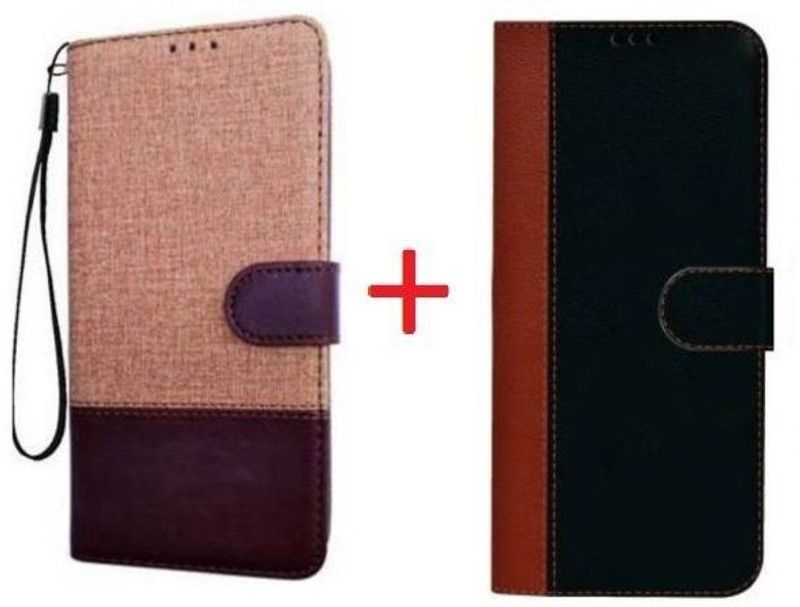 RidivishN Flip Cover for Tecno POVA  (Brown, Black)