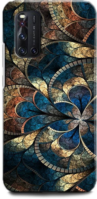 Afterglow Back Cover for Vivo V19 mandala, flower, abstract, geometric, design, glitter, pattern  (Multicolor, Dual Protection, Pack of: 1)