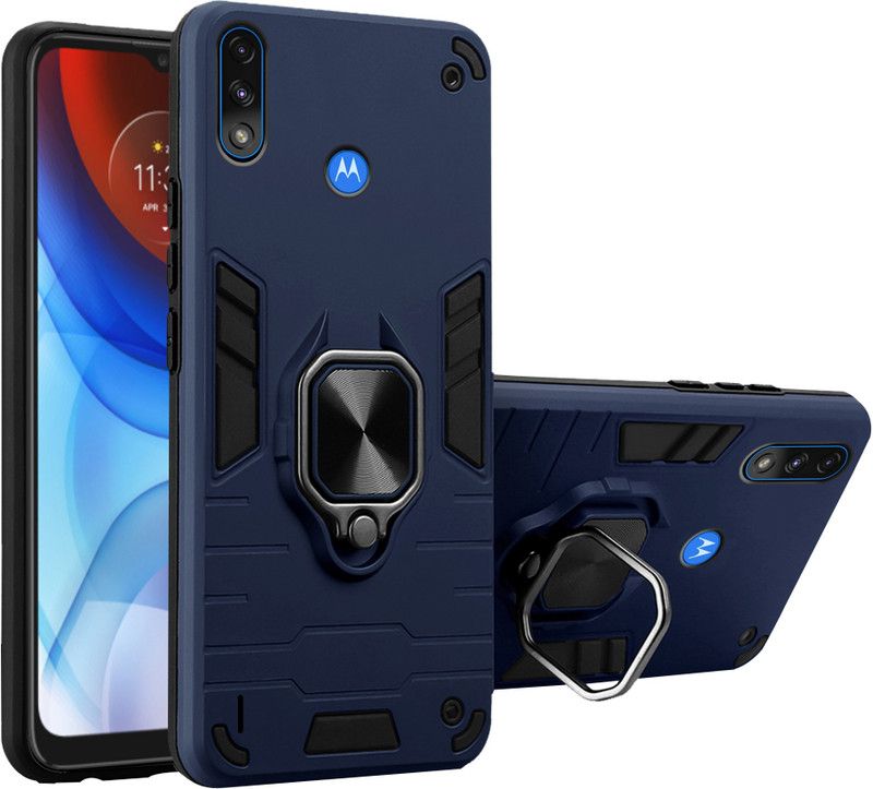SMARTPOCKET Back Cover for Motorola Moto E7 Power  (Blue, Rugged Armor, Pack of: 1)