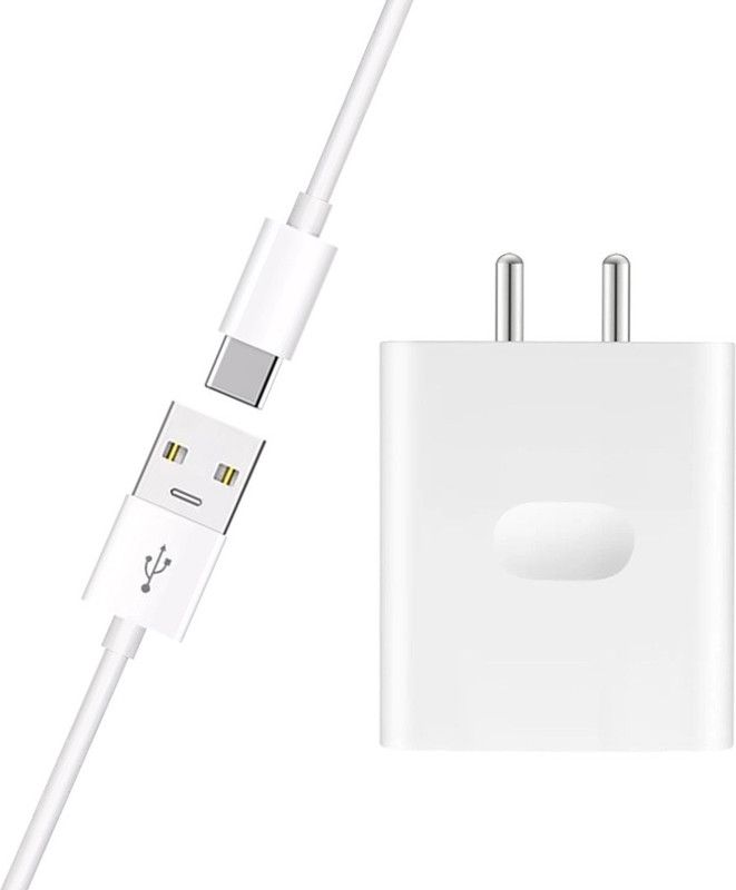 shopbucket 33 W NA 4 A Mobile 33W 4A WARP/VOOC/SUPERDART Charger Made in India Adaptor with Type-C Devices 033 Charger with Detachable Cable  (White, Cable Included)