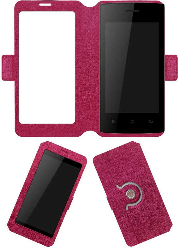 ACM Flip Cover for Karbonn Smart A16  (Pink, Cases with Holder, Pack of: 1)