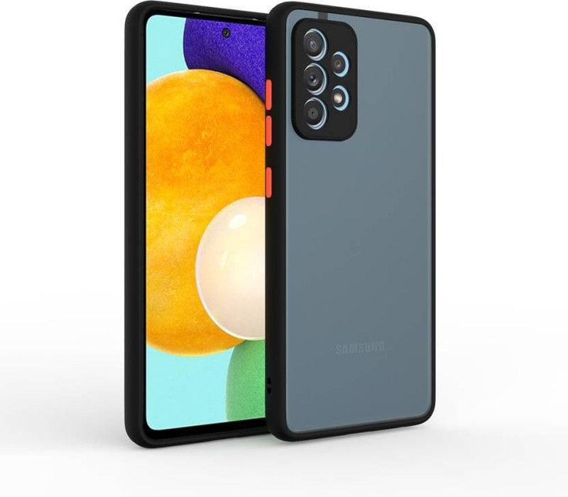FIVE-O Back Cover for Samsung Galaxy A52  (Black, Camera Bump Protector, Pack of: 1)