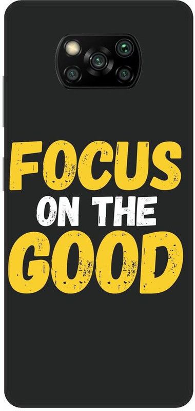 URCHIN Back Cover for Poco X3 focus on the good, Motivational, quotes  (Multicolor, Shock Proof, Pack of: 1)