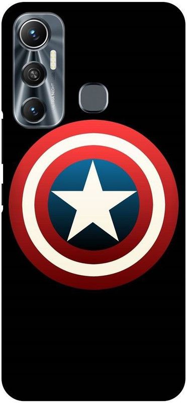 FIKORA Back Cover for Infinix Hot 11, X662, CAPTAIN, AMERICA, AVENGER, AVENGERS, SHIELD  (Black, Hard Case, Pack of: 1)