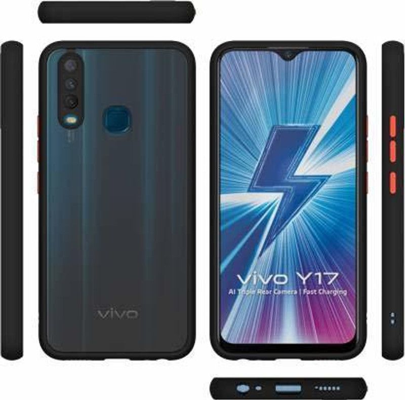 Celzo Back Cover for Vivo Y12/Y15/Y17/U10  (Black, Silicon, Pack of: 1)