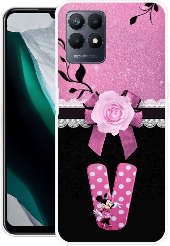JATLAND Back Cover for Realme Narzo 50  (Pink, Black, Grip Case, Silicon)