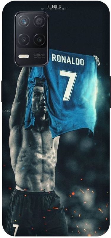 UMPRINT Back Cover for Realme 8/RMX3085 Ronaldo Cristino Football Printed Back Cover  (Multicolor, Hard Case)