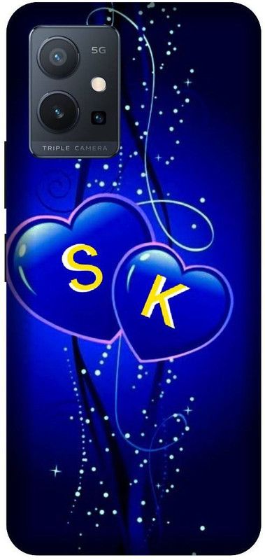 VS PRINT LINK Back Cover for VIVO T1 (5G) , V2141 ,SK, S LOVES K, SK NAME, SK Love Printed  (Blue, Hard Case, Pack of: 1)