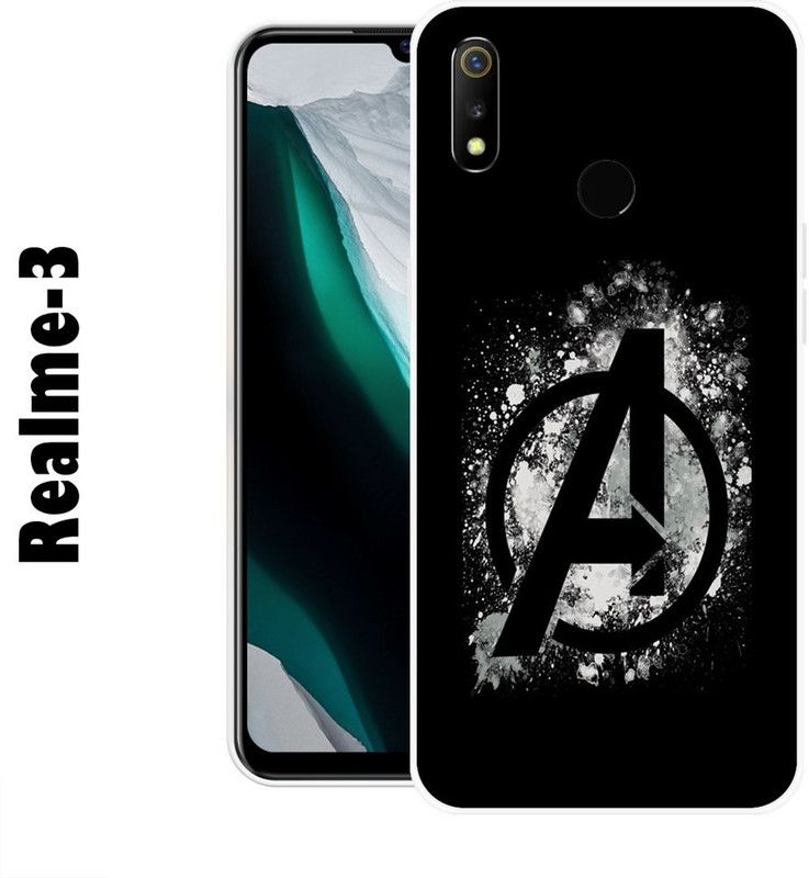 CellWorld Back Cover for Realme 3  (Black, White, Silicon)