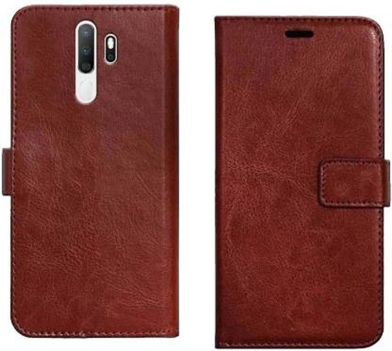 Urban Tech Flip Cover for Oppo A9 2020Flip Case | Magnetic Closure | Shock Proof Wallet Flip Cover  (Brown, Magnetic Case, Pack of: 1)