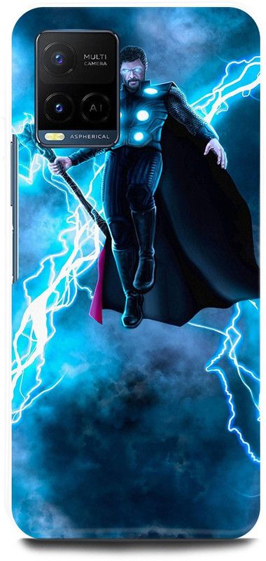 DIKRO Back Cover for Vivo Y21T, V2135, THOR, HAMMER, AVENGER, AVENGERS  (Blue, Hard Case, Pack of: 1)