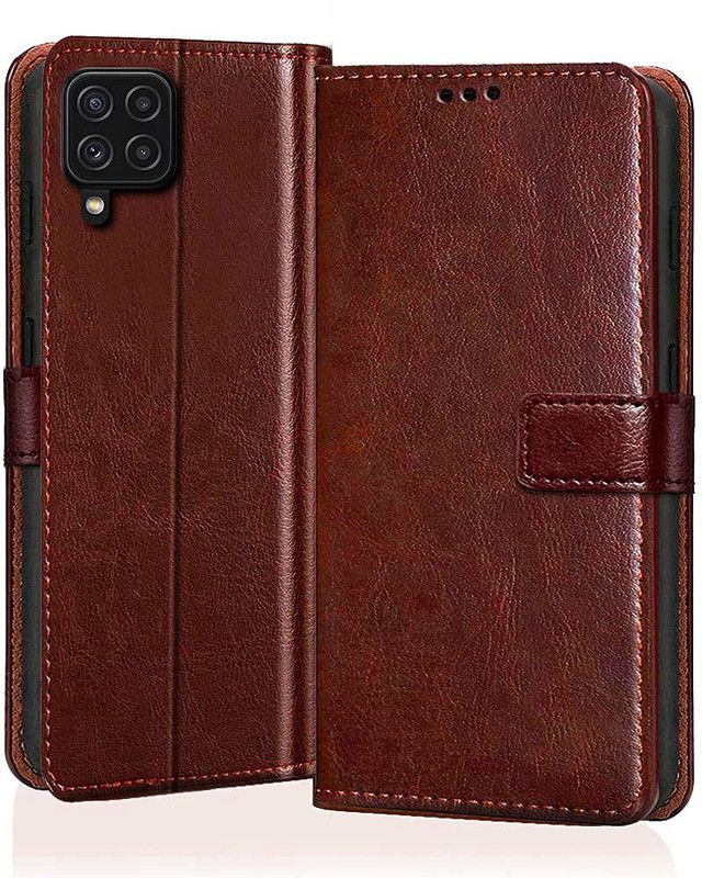 Instyle Flip Cover for Samsung Galaxy A22  (Brown, Pack of: 1)