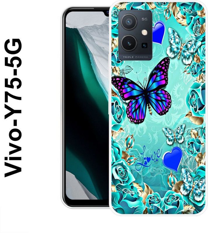 KUDI Back Cover for Vivo T1 5G, Vivo Y75 5G, Vivo Y55 5G, iQOO Z6 5G  (Blue, Silicon)