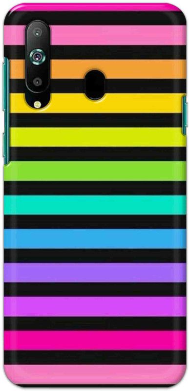 NDCOM Back Cover for Samsung Galaxy A8s Hyper Rainbow Stripes Printed  (Multicolor, Hard Case, Pack of: 1)