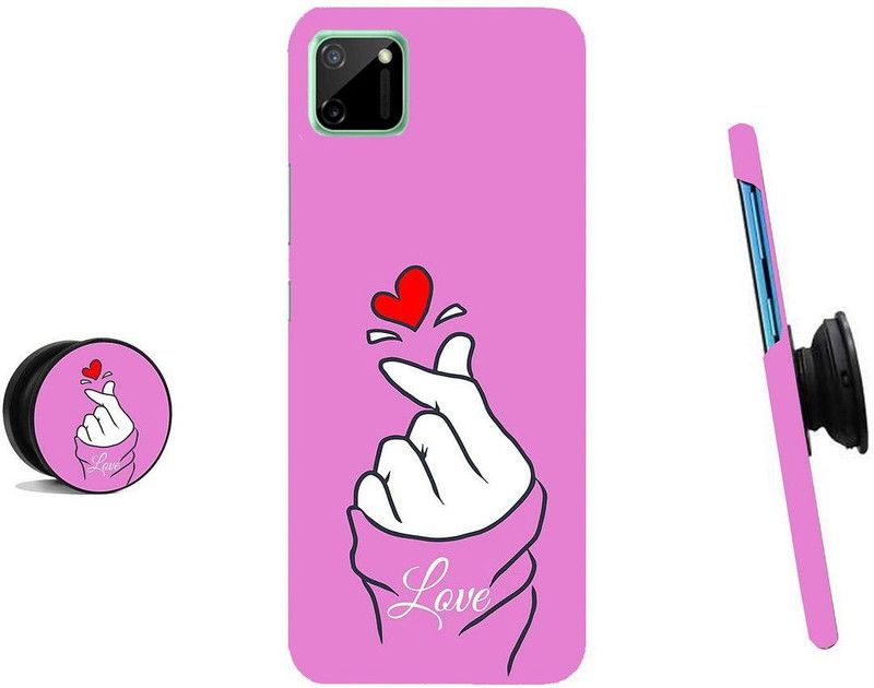MY SWAG Back Cover for Realme C11  (Pink, White, Cases with Holder)