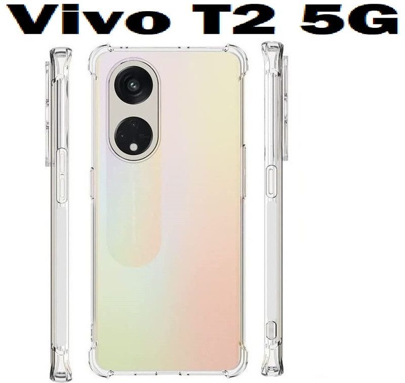 LIKEDESIGN Back Cover for Vivo T2 5G, Vivo T2  (Transparent, Shock Proof, Silicon, Pack of: 1)