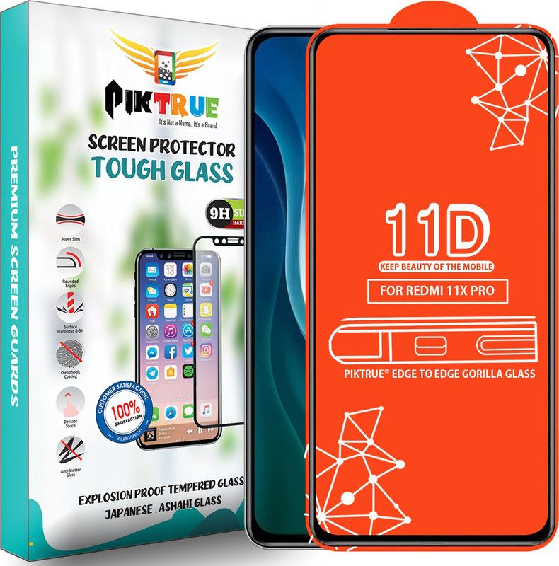 PikTrue Edge To Edge Tempered Glass for Redmi 11X Pro  (Pack of 1)