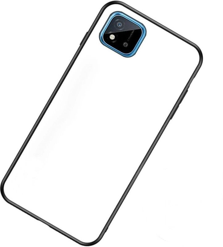 xykos Back Cover for Realme Narzo 50i Mirror Glass Back Cover Shockproof Bumper Case  (White, Matte Finish)