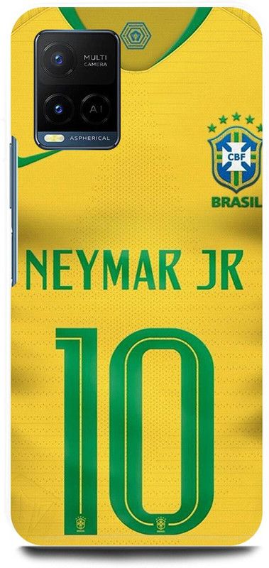 play fast Back Cover for Vivo Y21E NEYMAR, JR, FOOTBALL, PLAYER, DRESS  (Yellow, Hard Case, Pack of: 1)