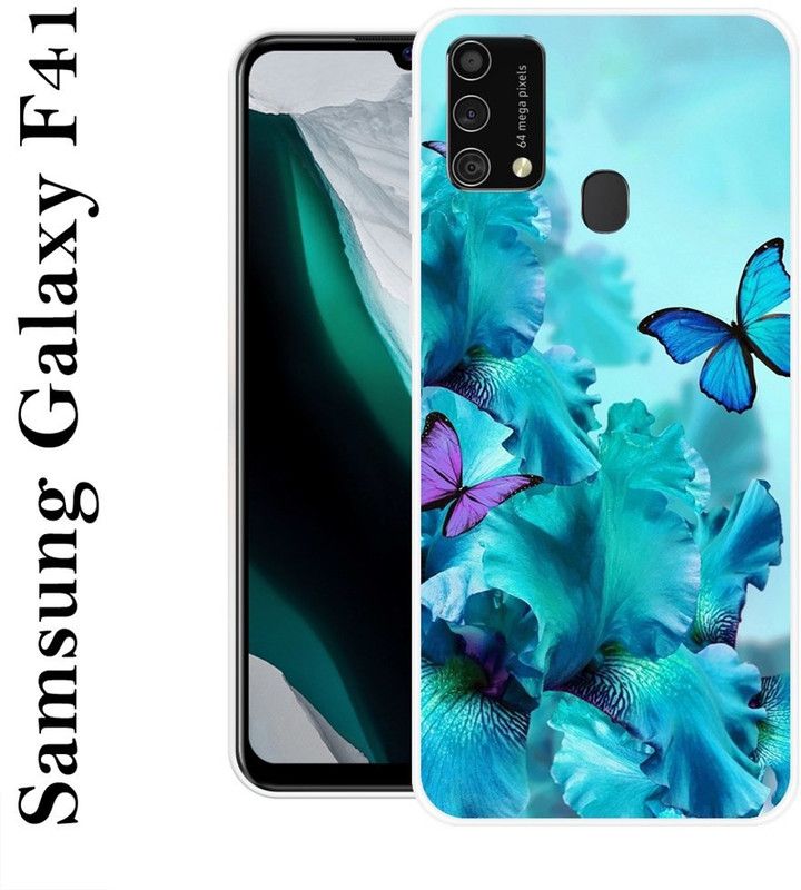 SHIVKUDI Back Cover for Samsung Galaxy F41  (Blue, Grip Case, Silicon)