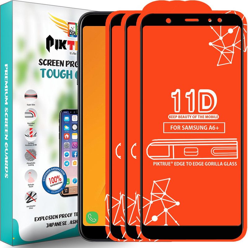 PikTrue Edge To Edge Tempered Glass for Samsung Galaxy A6+  (Pack of 3)