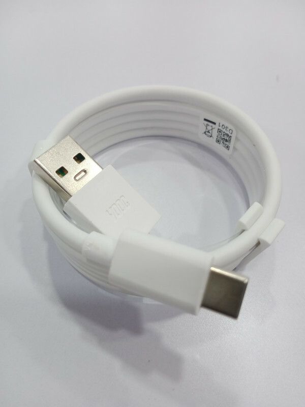 AIMROX USB Type C Cable 6.5 A 1.00432999999996 m Copper Braiding mobile data cable fast charging type c  (Compatible with 65watt Realme Super Fast Type C Data Cable, White, One Cable)