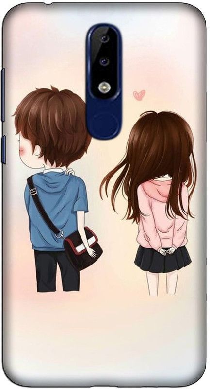 CROKIAN Back Cover for Nokia 6.1 Plus Cute couple Back Cover  (Multicolor, Hard Case, Pack of: 1)