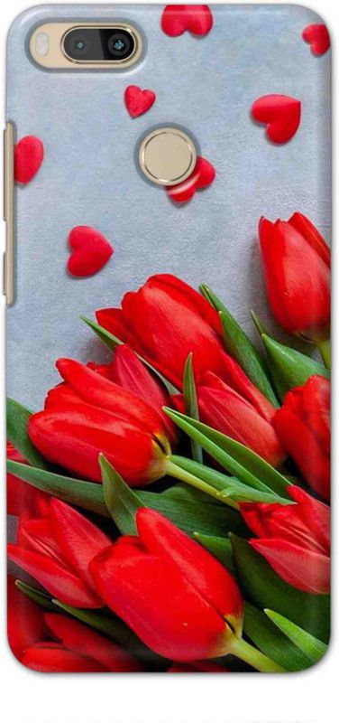 NDCOM Back Cover for Mi A1 Red Flowers Slimfit Printed  (Multicolor, Hard Case, Pack of: 1)