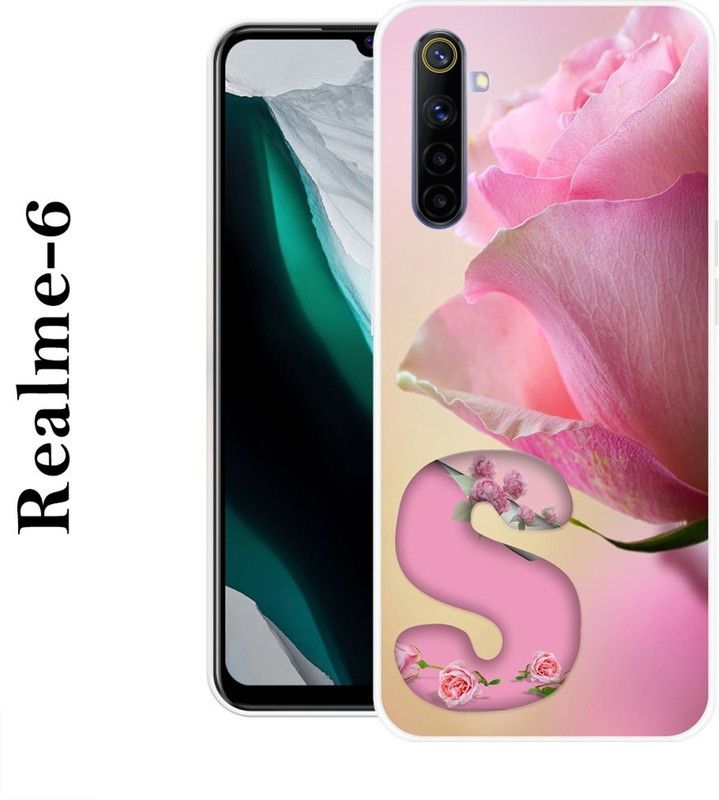 INDIALAND Back Cover for Realme 6  (Beige, Pink, Grip Case, Silicon)