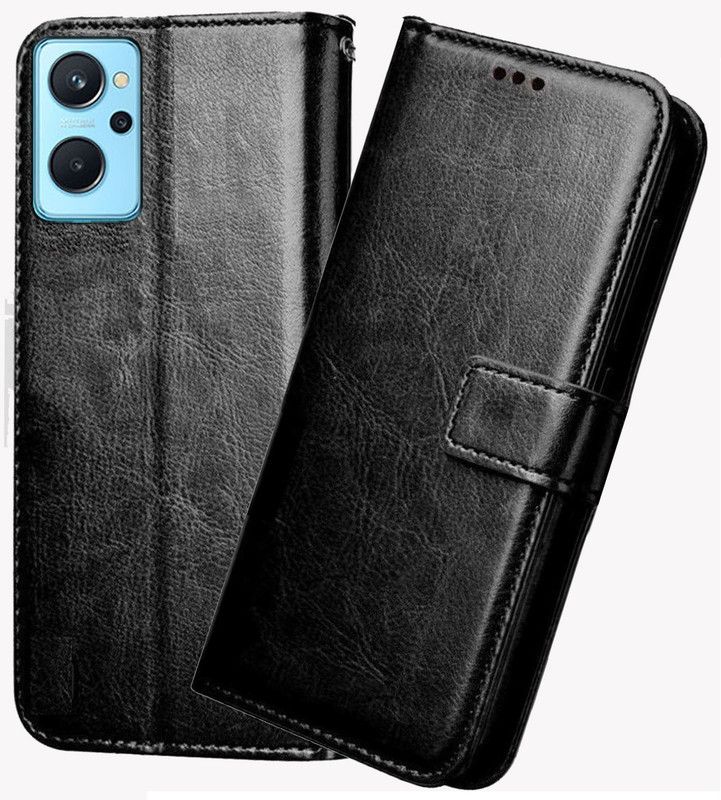 AMETHYST Flip Cover for Realme 9i  (Black, Shock Proof, Pack of: 1)