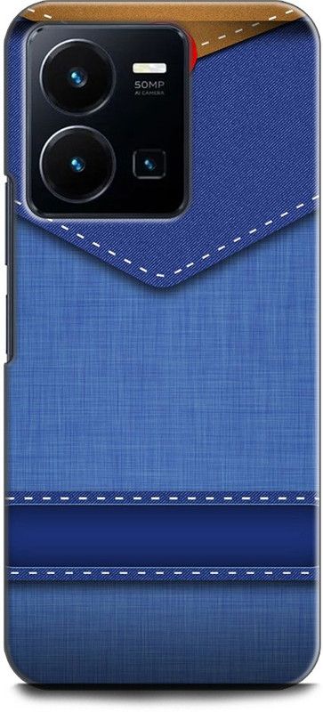 WallCraft Back Cover for Vivo Y35, V2205 ABSTRACT, BLUE, JEANS, TEXTURE  (Multicolor, Dual Protection, Pack of: 1)