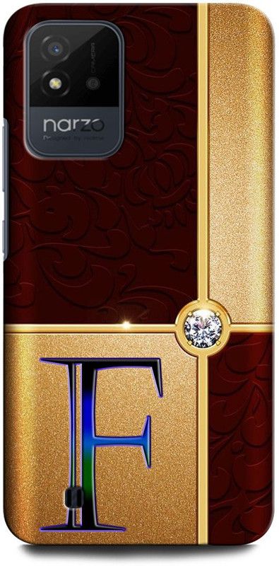 INTELLIZE Back Cover for Realme Narzo 50i F, F LETTER, F DESIGN, D ALPHABET, F NAME  (Multicolor, Hard Case, Pack of: 1)