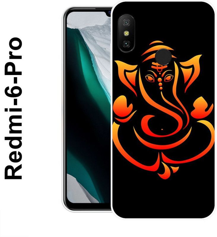 REDFLY Back Cover for Redmi 6 Pro  (Black, Orange, Silicon)
