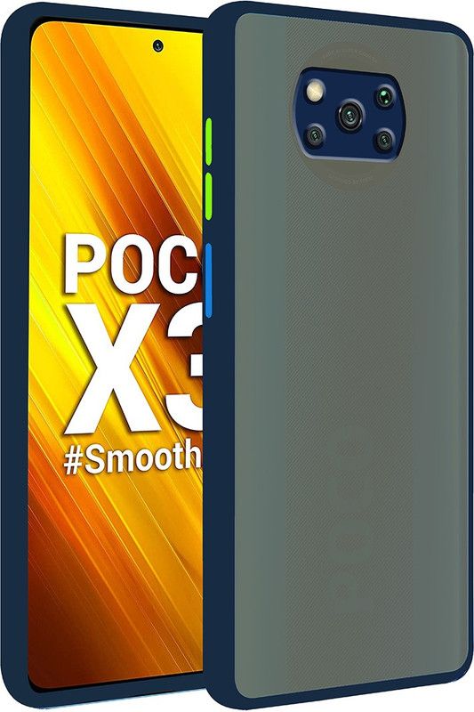 Casotec Back Cover for Mi Poco X3, Mi Poco X3 Pro Matte Finish Smoke Cover  (Blue, Camera Bump Protector, Pack of: 1)