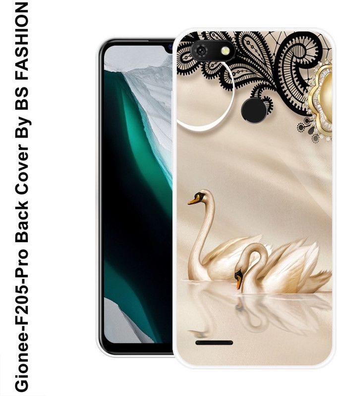 BSRAJ Back Cover for Gionee F205 Pro  (Beige, Black, Grip Case, Silicon)