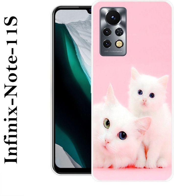 LOVETHINK Back Cover for Infinix Note 11s  (Pink, White, Silicon)