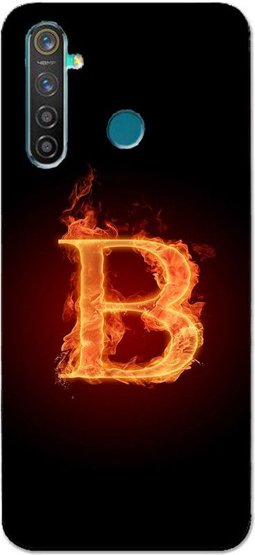 METOO Back Cover for Realme 5i, Alphabet, B Design Back Cover Print : 2  (Multicolor, Dual Protection, Silicon, Pack of: 1)