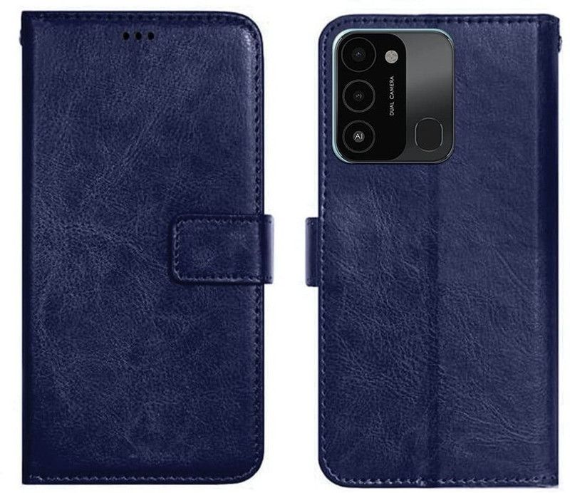 CASECRAFT Flip Cover for Tecno Spark 8C, KG5k  (Blue, Dual Protection, Pack of: 1)
