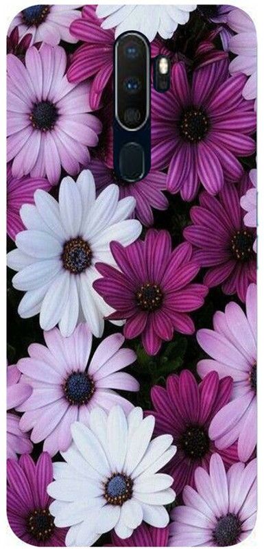 Skyhawk Back Cover for Oppo A9 (2020) White And Purple Flowers  (Multicolor, Waterproof, Silicon, Pack of: 1)