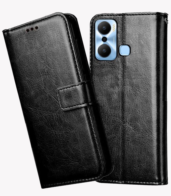 AMETHYST Flip Cover for Infinix Hot 20 Play  (Black, Dual Protection, Pack of: 1)