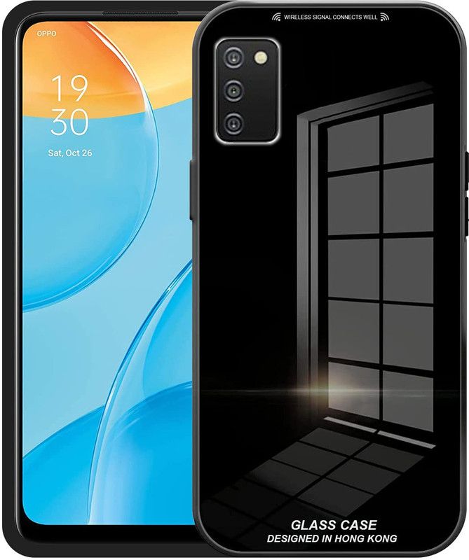 Caseworm Back Cover for Samsung Galaxy A03s Toughened Glass Back Soft Silicon Sides Case  (Black, Grip Case, Pack of: 1)
