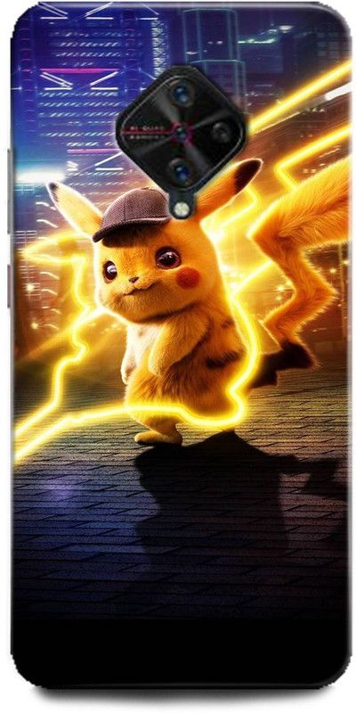 Afterglow Back Cover for Vivo S1 Pro Pikachu, Cartoon, Pokemon, Cute, Pikachu Pokemon, Love  (Multicolor, Dual Protection, Pack of: 1)