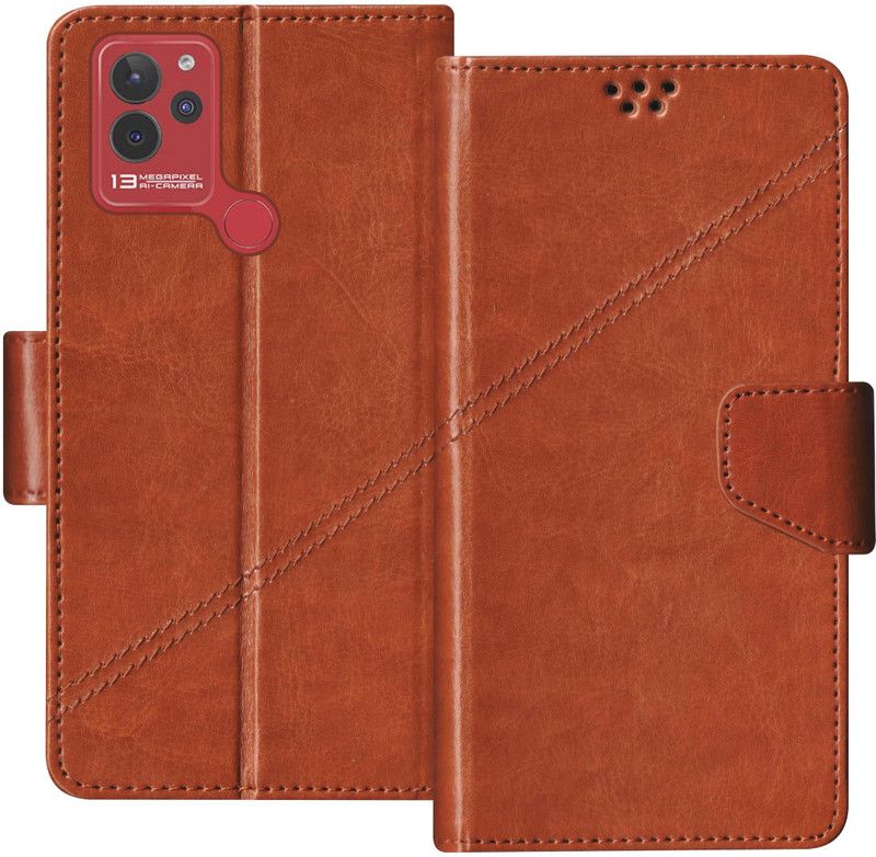 Telecase Flip Cover for Lava Blaze NXT  (Brown, Shock Proof, Pack of: 1)