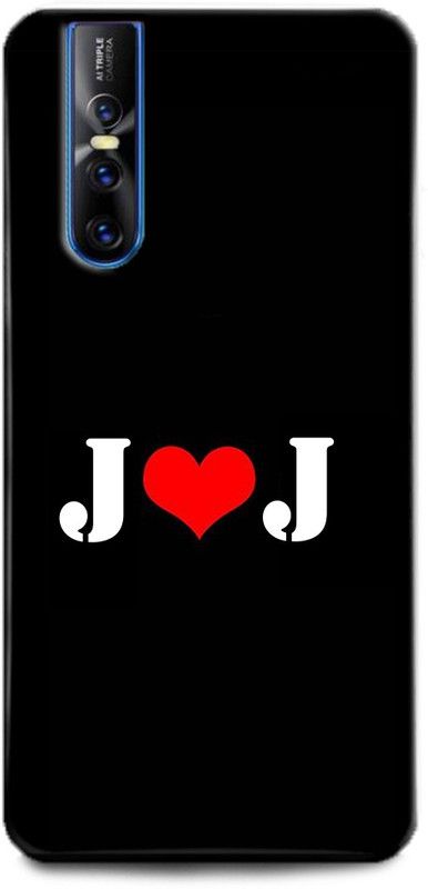 Afterglow Back Cover for Vivo V15 Pro J J, J LOVES J, J NAME, LETTER, ALPHABET, JJ LOVE, HART  (Multicolor, Shock Proof, Pack of: 1)